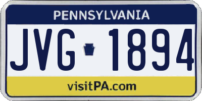 PA license plate JVG1894