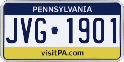 PA license plate JVG1901