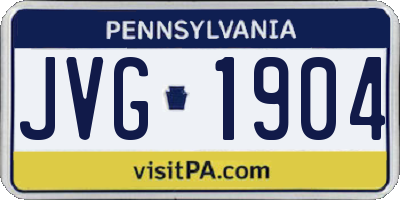 PA license plate JVG1904