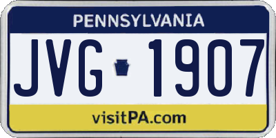 PA license plate JVG1907