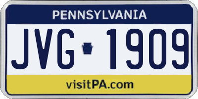 PA license plate JVG1909