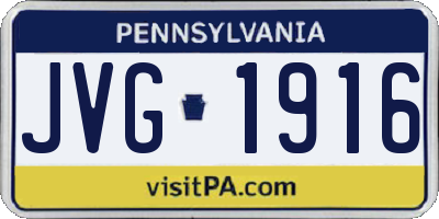 PA license plate JVG1916