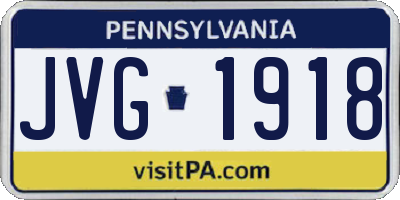 PA license plate JVG1918