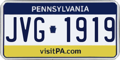 PA license plate JVG1919