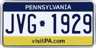 PA license plate JVG1929