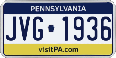 PA license plate JVG1936