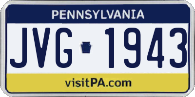 PA license plate JVG1943