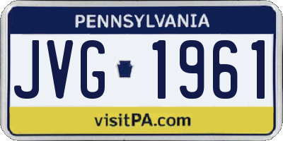 PA license plate JVG1961