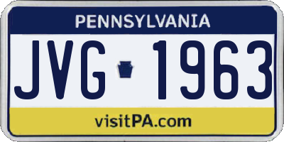 PA license plate JVG1963