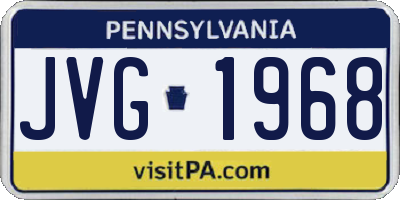 PA license plate JVG1968