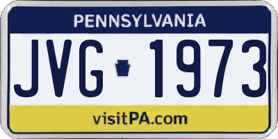 PA license plate JVG1973