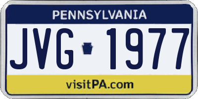 PA license plate JVG1977