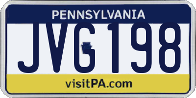 PA license plate JVG198
