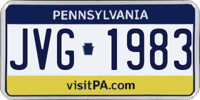 PA license plate JVG1983