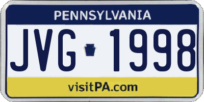 PA license plate JVG1998