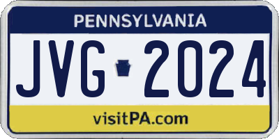 PA license plate JVG2024