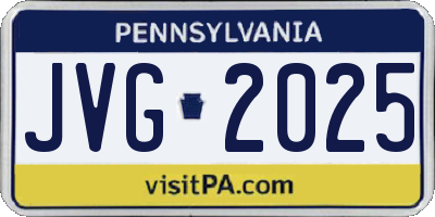 PA license plate JVG2025