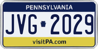 PA license plate JVG2029