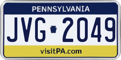 PA license plate JVG2049