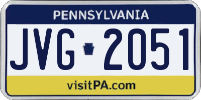 PA license plate JVG2051