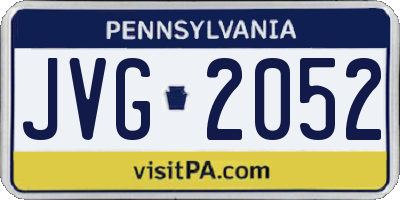 PA license plate JVG2052