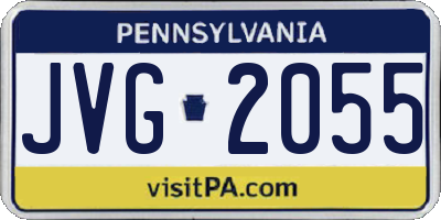 PA license plate JVG2055