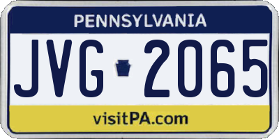 PA license plate JVG2065