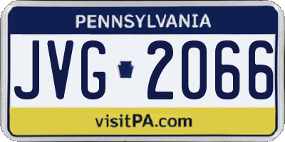 PA license plate JVG2066