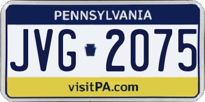 PA license plate JVG2075