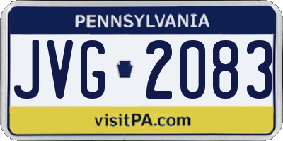 PA license plate JVG2083