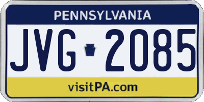 PA license plate JVG2085