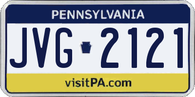 PA license plate JVG2121