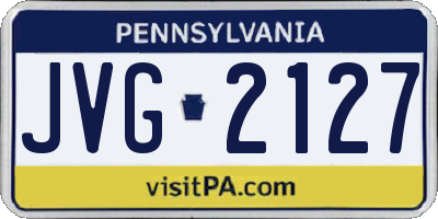 PA license plate JVG2127