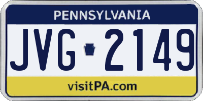 PA license plate JVG2149