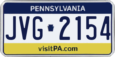 PA license plate JVG2154