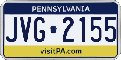 PA license plate JVG2155