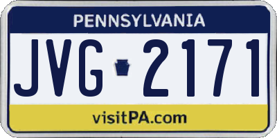PA license plate JVG2171
