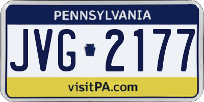 PA license plate JVG2177