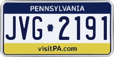 PA license plate JVG2191