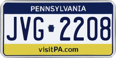 PA license plate JVG2208