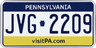 PA license plate JVG2209