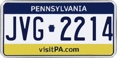 PA license plate JVG2214