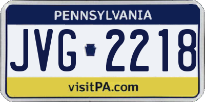 PA license plate JVG2218