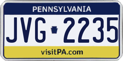 PA license plate JVG2235