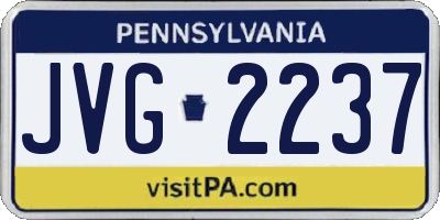 PA license plate JVG2237