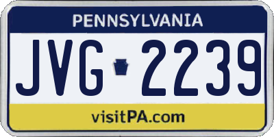 PA license plate JVG2239