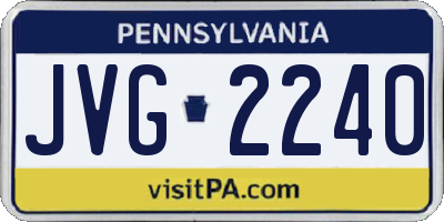 PA license plate JVG2240