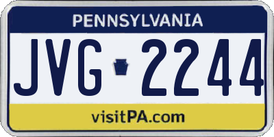 PA license plate JVG2244