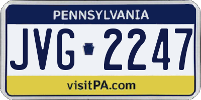 PA license plate JVG2247