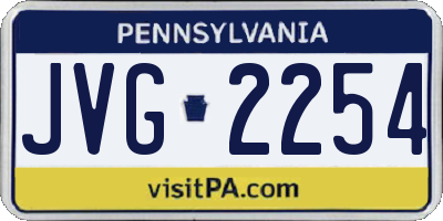 PA license plate JVG2254